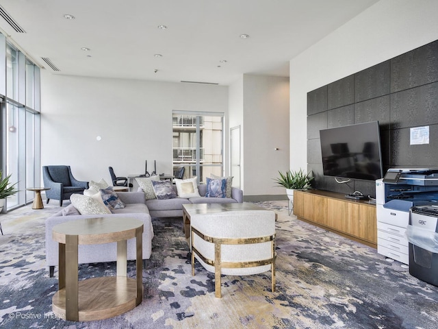 600 N Lake Shore Dr Unit 1802, Chicago, IL 60611 - carpeted living room featuring visible vents