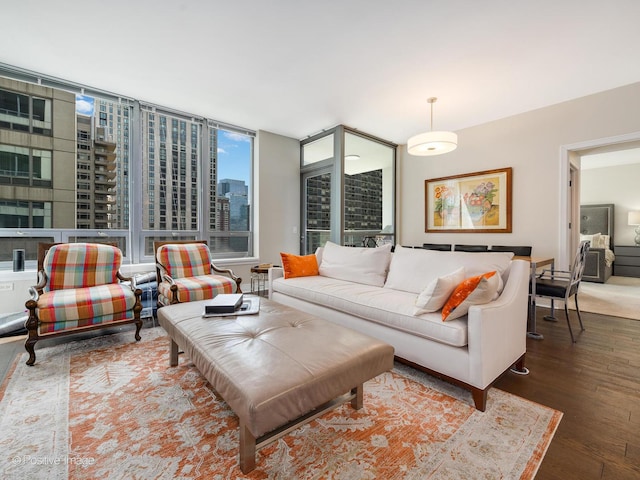 600 N Lake Shore Dr Unit 1802, Chicago, IL 60611 - living area featuring a city view and wood finished floors