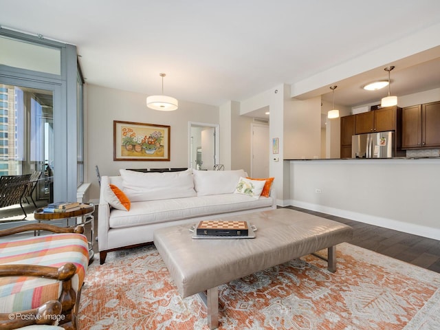 600 N Lake Shore Dr Unit 1802, Chicago, IL 60611 - living room with baseboards and wood finished floors
