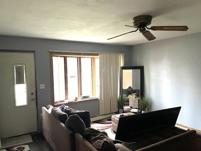 2809 Gilead Ave, Zion, IL 60099 - living area with ceiling fan and wood finished floors