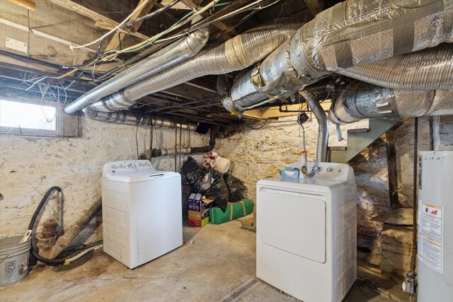 204 S Jackson Ave, Polo, IL 61064 - below grade area with gas water heater and washing machine and clothes dryer
