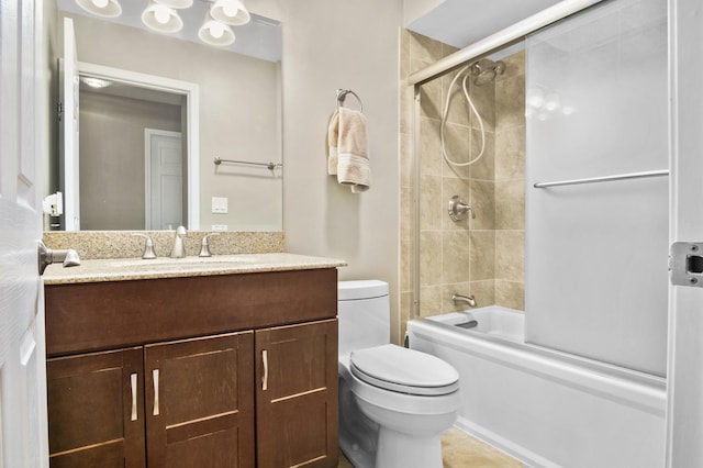 3104 Antelope Springs Rd, Northbrook, IL 60062 - bathroom featuring toilet, shower / bath combination with glass door, and vanity