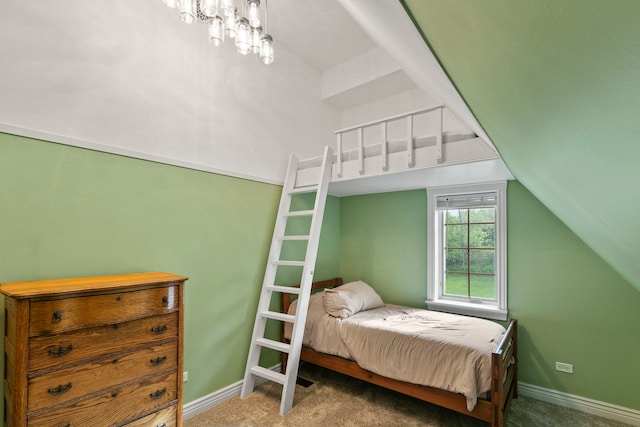 1616 Riverside Ave, Saint Charles, IL 60174 - bedroom featuring carpet, vaulted ceiling, and baseboards