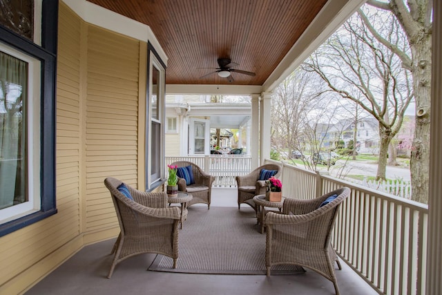605 Ashland Ave, River Forest, IL 60305 - balcony with ceiling fan and covered porch