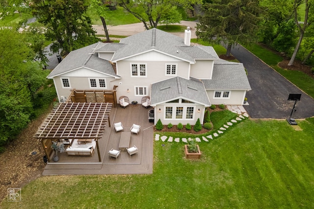 301 Canterbury Ln, Inverness, IL 60010 - rear view of house with a deck and a yard
