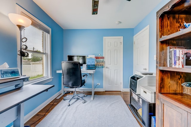 1213 N Irving Ave, Berkeley, IL 60163 - office area featuring baseboards and wood finished floors