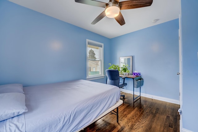 1213 N Irving Ave, Berkeley, IL 60163 - bedroom featuring ceiling fan, baseboards, and wood finished floors