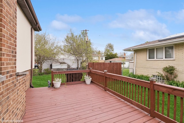 91 Frances Ln, Chicago Heights, IL 60411 - wooden terrace featuring a yard and fence