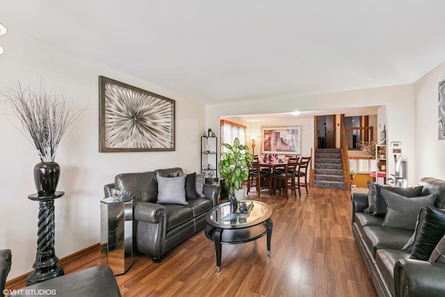 91 Frances Ln, Chicago Heights, IL 60411 - living room featuring stairs and wood finished floors