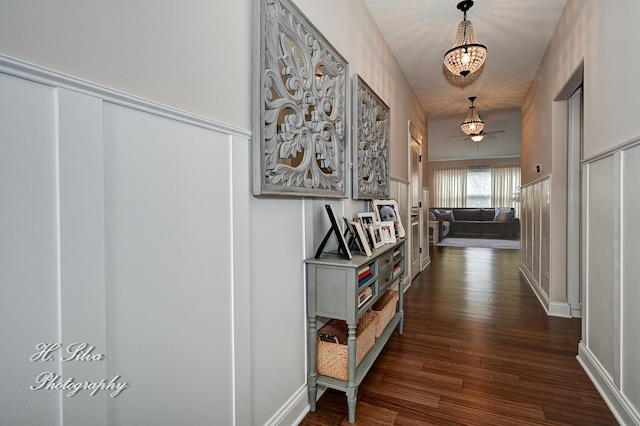 730 Goodfield Lndg, Elgin, IL 60124 - hall with baseboards and dark wood-style floors