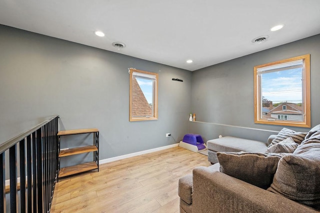 6522 S Kostner Ave, Chicago, IL 60629 - living area featuring baseboards, light wood-style floors, and recessed lighting