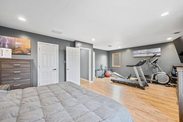 6522 S Kostner Ave, Chicago, IL 60629 - bedroom featuring baseboards, wood finished floors, and recessed lighting