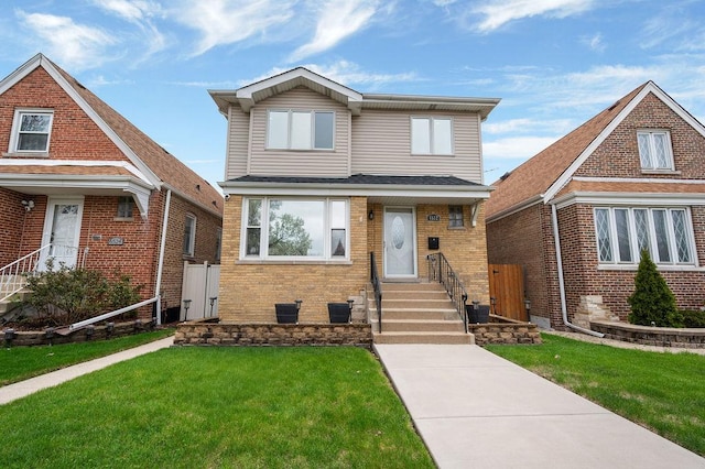 6522 S Kostner Ave, Chicago, IL 60629 - traditional-style home with a front lawn and brick siding