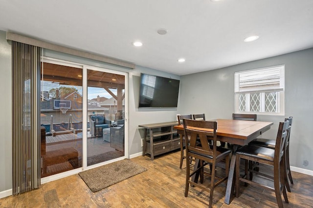 6522 S Kostner Ave, Chicago, IL 60629 - dining room featuring a wealth of natural light, wood finished floors, baseboards, and recessed lighting
