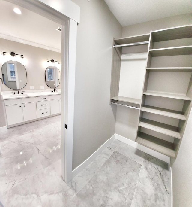1911 S Prospect Ave, Park Ridge, IL 60068 - spacious closet with marble finish floor and a sink
