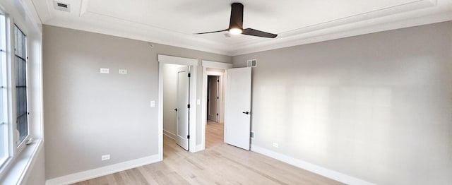 1911 S Prospect Ave, Park Ridge, IL 60068 - unfurnished bedroom with baseboards, visible vents, and light wood-style flooring