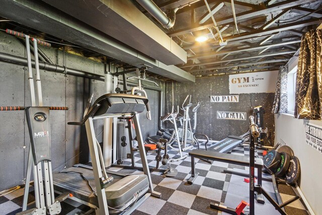 229 Stone Hollow Dr, Poplar Grove, IL 61065 - workout area featuring tile patterned floors