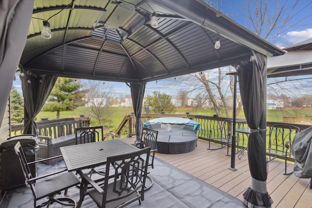 229 Stone Hollow Dr, Poplar Grove, IL 61065 - wooden deck featuring a gazebo