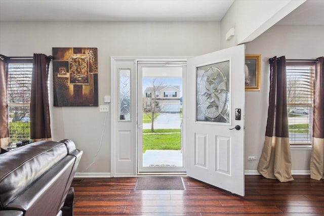 229 Stone Hollow Dr, Poplar Grove, IL 61065 - entryway with baseboards and dark wood-type flooring