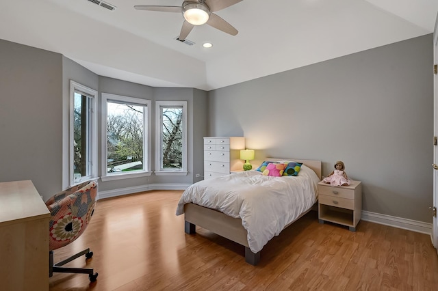 909 Prairie Ridge Ct, Burr Ridge, IL 60527 - bedroom with baseboards, light wood finished floors, ceiling fan, and recessed lighting