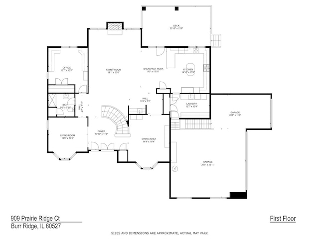 909 Prairie Ridge Ct, Burr Ridge, IL 60527 - floor plan / room layout