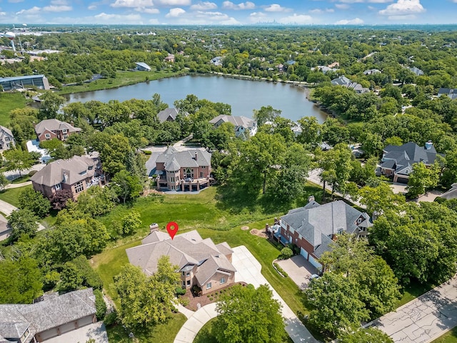 909 Prairie Ridge Ct, Burr Ridge, IL 60527 - aerial perspective of suburban area with a nearby body of water