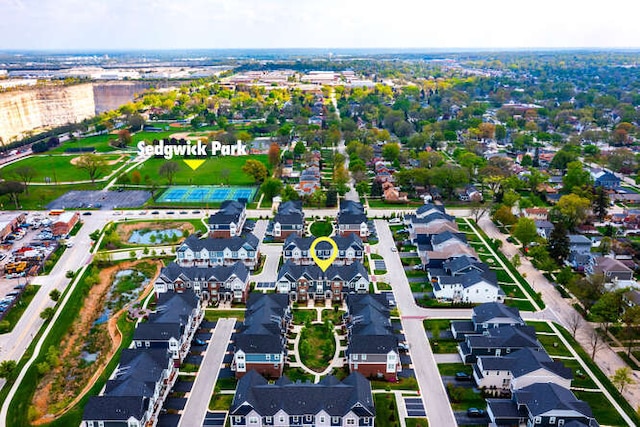 aerial perspective of suburban area