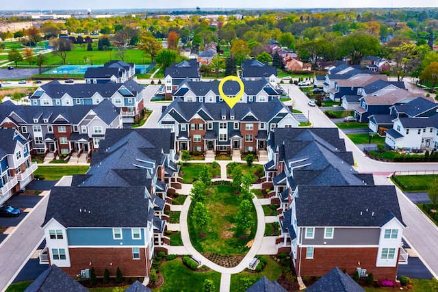 aerial perspective of suburban area