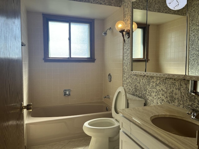 9609 S Kenneth Ave, Oak Lawn, IL 60453 - bathroom featuring tile patterned flooring,  shower combination, toilet, and vanity