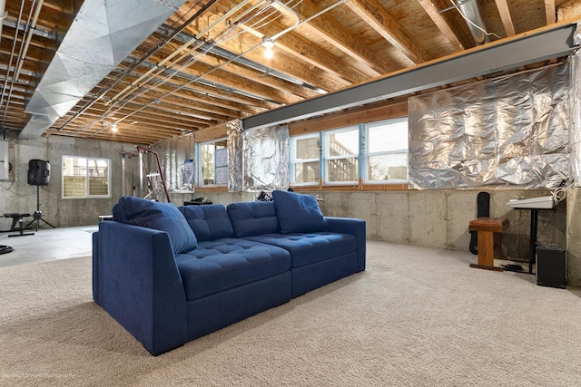 living room featuring electric panel