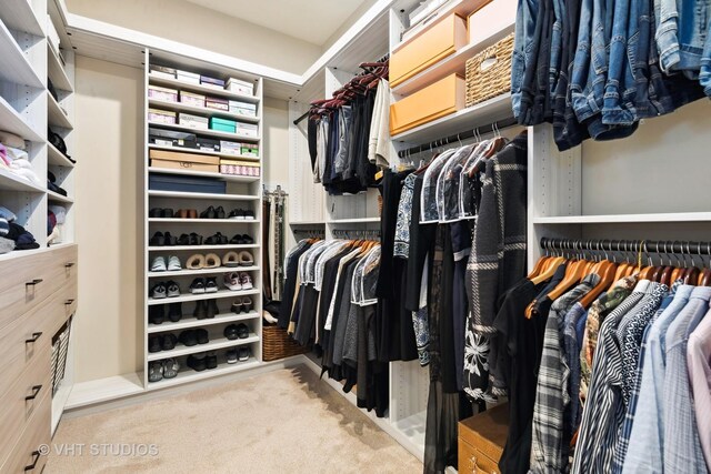 spacious closet with carpet floors
