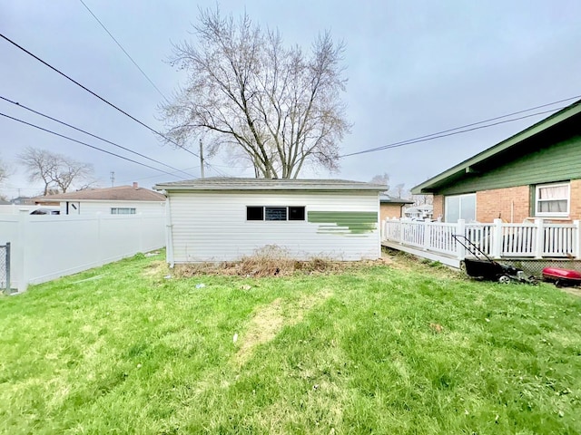 16117 Wabash Ave, South Holland, IL 60473 - exterior space featuring fence, a wooden deck, and a yard