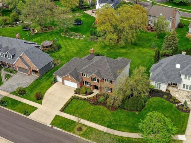 drone / aerial view with a residential view