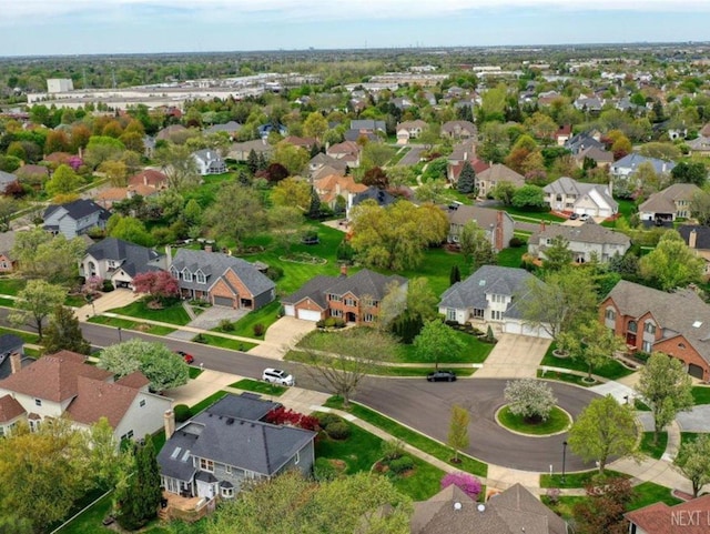 bird's eye view with a residential view