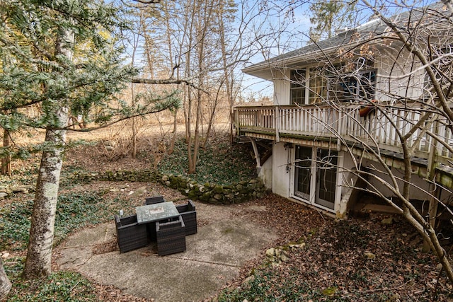 view of yard with a patio and a deck