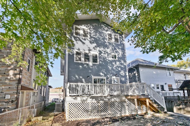 840 S Cuyler Ave, Oak Park, IL 60304 - back of house with fence, a deck, and stairs