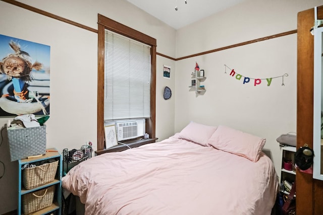 bedroom with cooling unit
