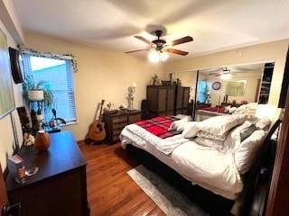 5201 Carriageway Dr Unit 315, Rolling Meadows, IL 60008 - bedroom featuring ceiling fan, wood finished floors, and visible vents