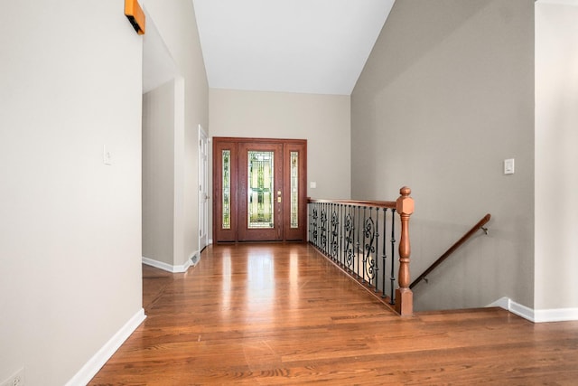 4240 Kingshill Cir, Naperville, IL 60564 - entryway featuring wood finished floors and vaulted ceiling