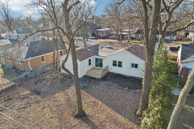 aerial view with a residential view