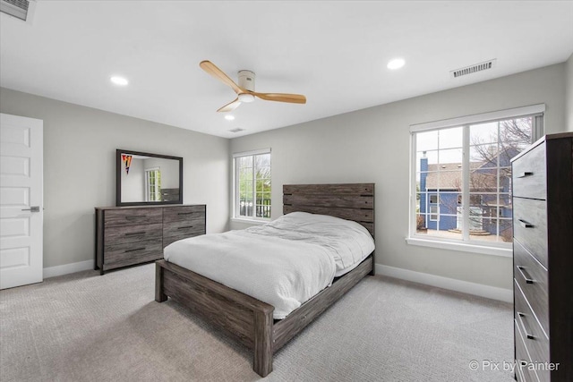 422 Cromwell Cir Unit 2, Bartlett, IL 60103 - carpeted bedroom featuring baseboards, recessed lighting, and a ceiling fan