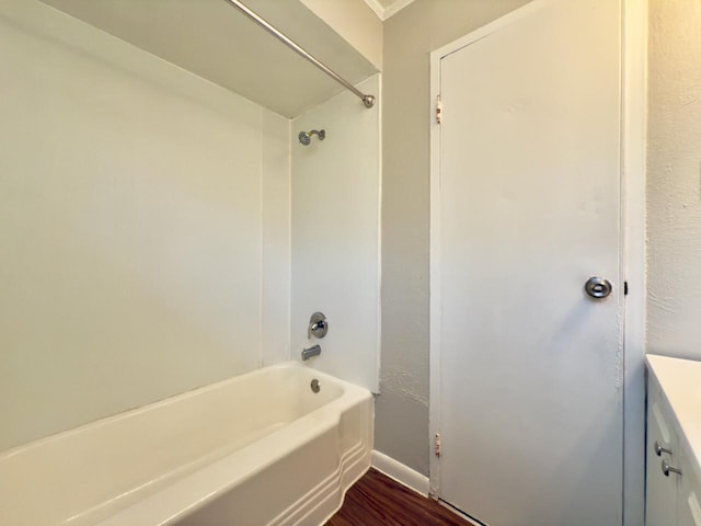 478 Talala St, Park Forest, IL 60466 - bathroom with bathtub / shower combination, wood finished floors, vanity, and baseboards