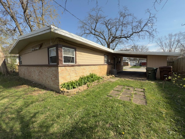 478 Talala St, Park Forest, IL 60466 - view of property exterior with brick siding and an attached carport