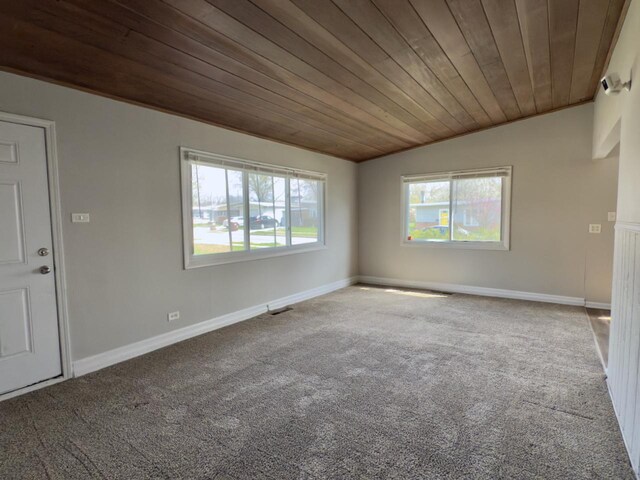 478 Talala St, Park Forest, IL 60466 - carpeted spare room featuring wood ceiling, baseboards, and vaulted ceiling