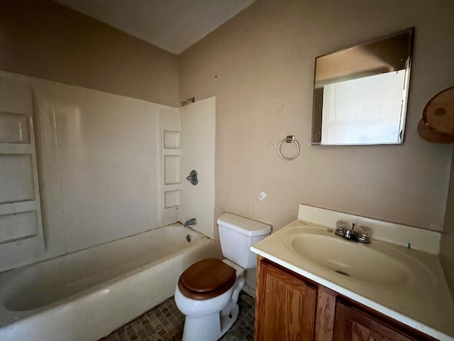1011 N Coler Ave, Urbana, IL 61801 - bathroom with toilet, vanity, tile patterned flooring, and shower / washtub combination