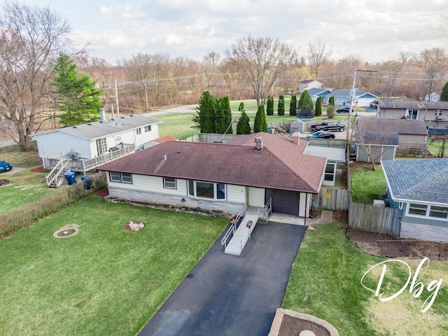 drone / aerial view with a residential view