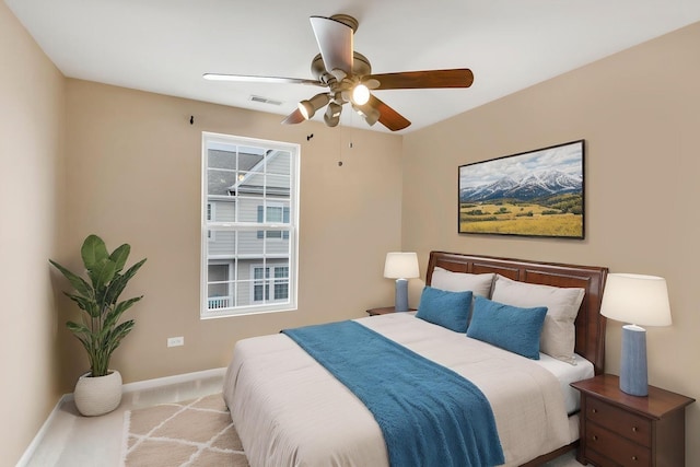 1122 Chelsea Dr, Lake Zurich, IL 60047 - bedroom featuring baseboards, a ceiling fan, carpet flooring, and visible vents