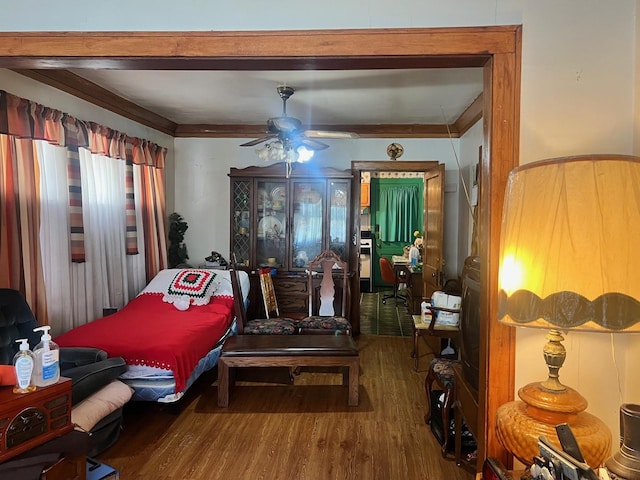 117 W 103rd Pl, Chicago, IL 60628 - bedroom featuring wood finished floors, crown molding, and a ceiling fan