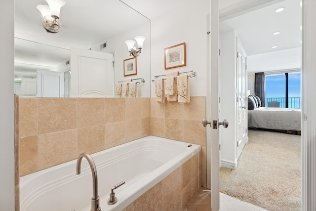 1212 N Lake Shore Dr Unit 16Bs, Chicago, IL 60610 - ensuite bathroom with a garden tub and tile patterned flooring