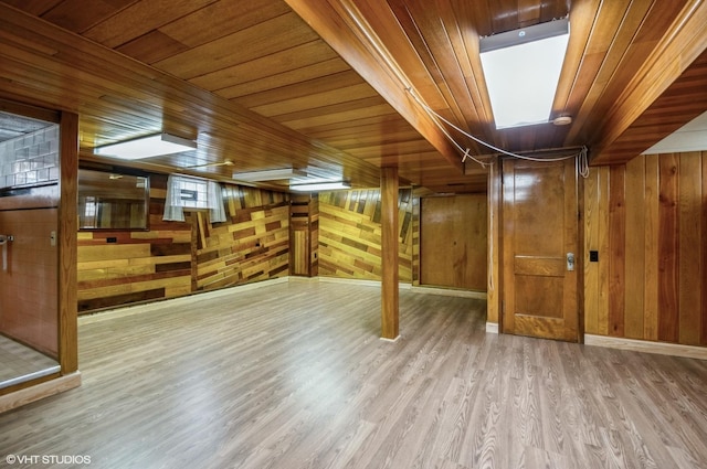 3809 N Sayre Ave, Chicago, IL 60634 - finished basement with wood finished floors, wooden walls, and wooden ceiling